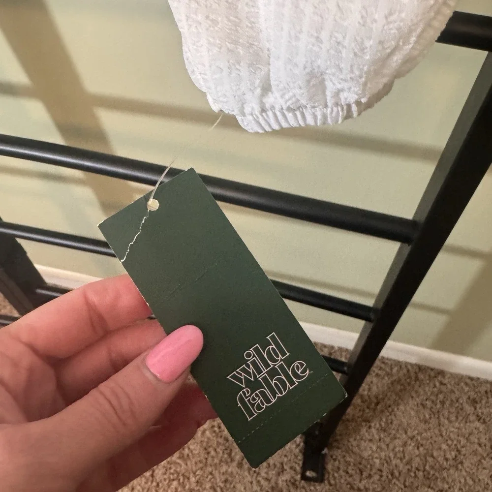 Wild Fable Target Balloon long sleeve‎ off shoulder corset top White Size S NEW! - Picture 6 of 10